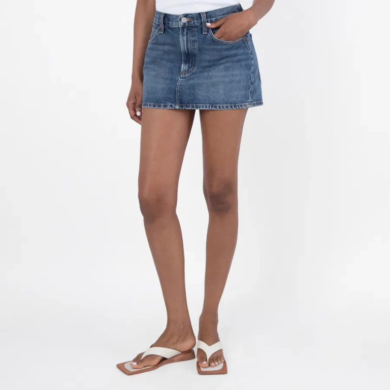 Agolde Alek Mini Cotton Denim Skirt