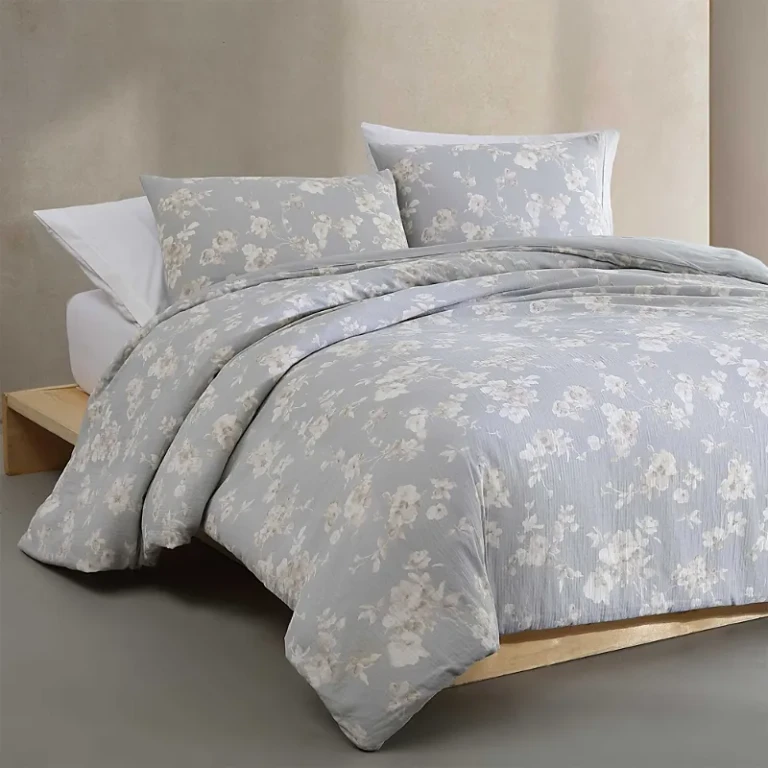 Calvin Klein Eternity Floral Cotton Gauze 3 Piece Comforter Set, Queen