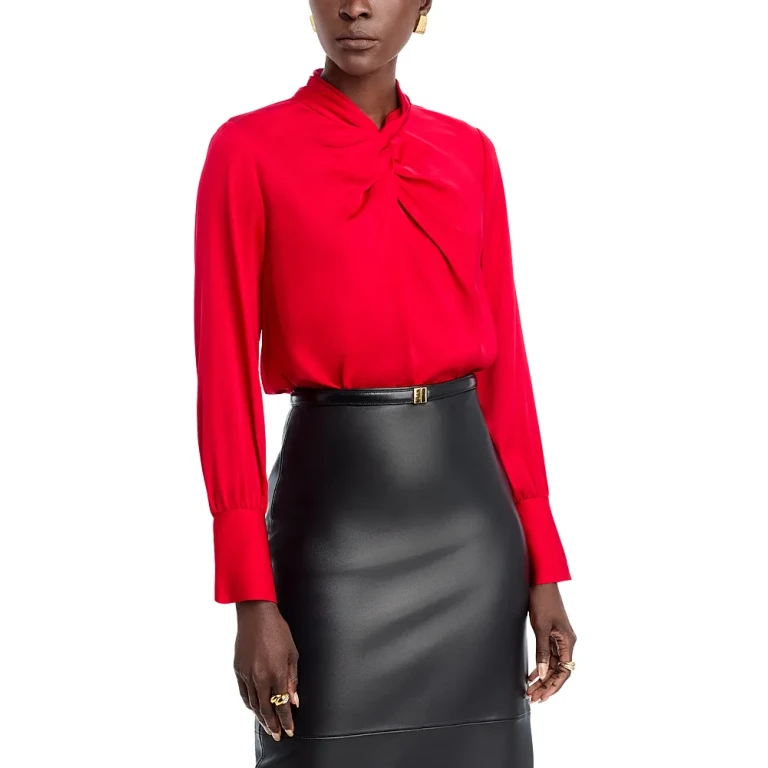 Elie Tahari The Lola Silk Stretch Top