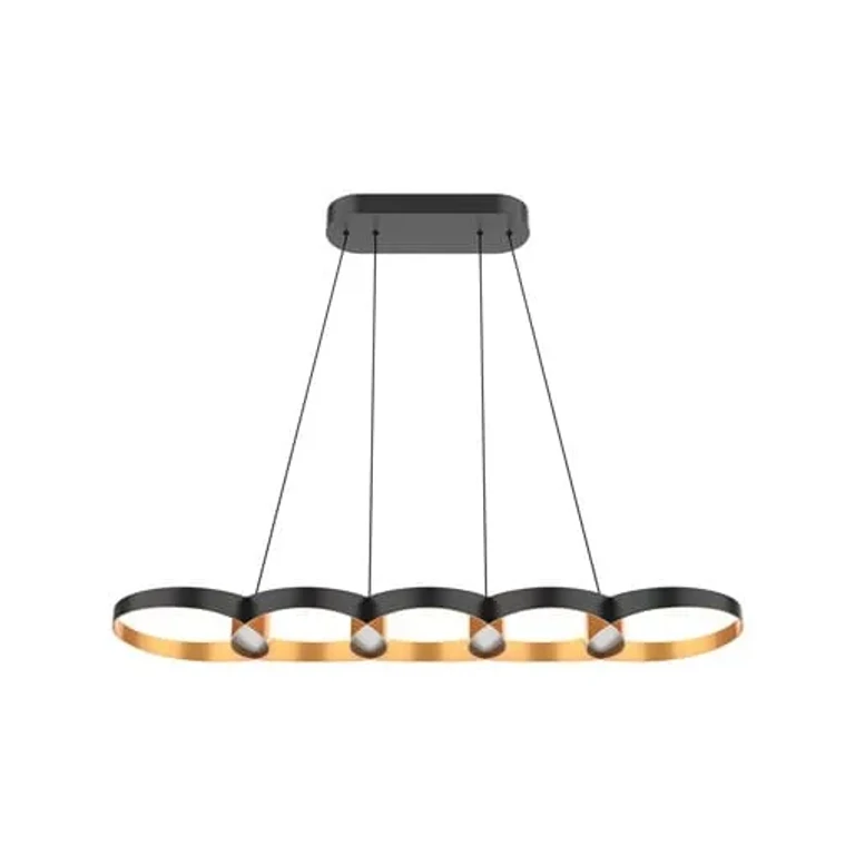 Kuzco Maestro Linear Pendant in Black with Gold
