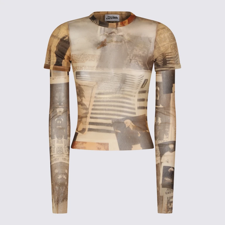 Jean Paul Gaultier Top Ecru/lightgrey/red - Women