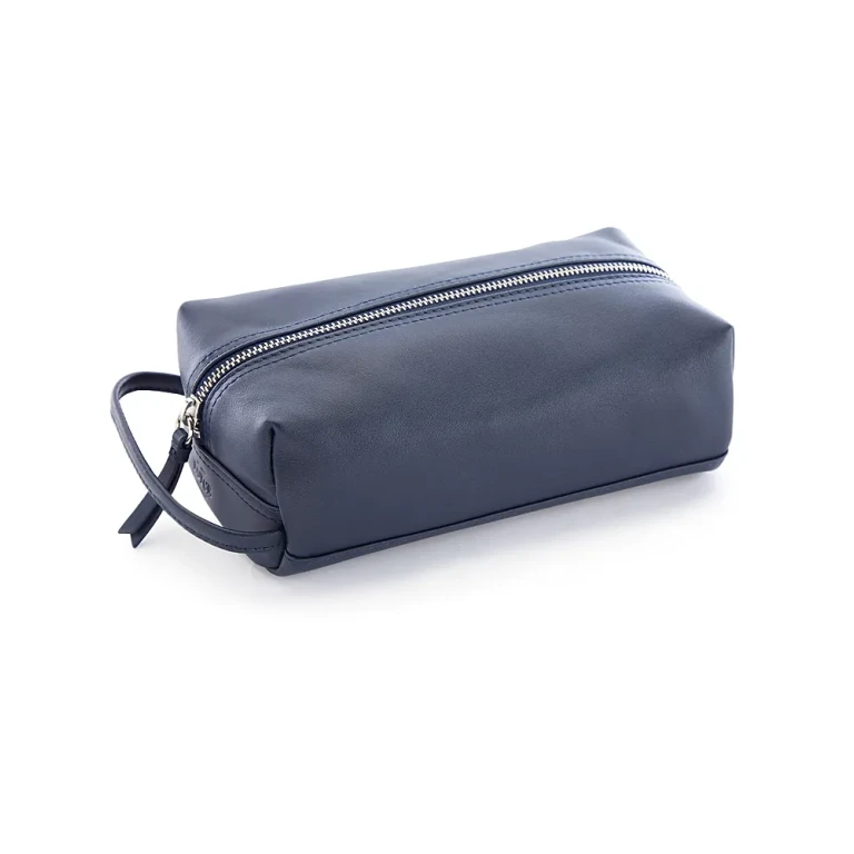 Royce New York Leather Compact Toiletry Travel Bag