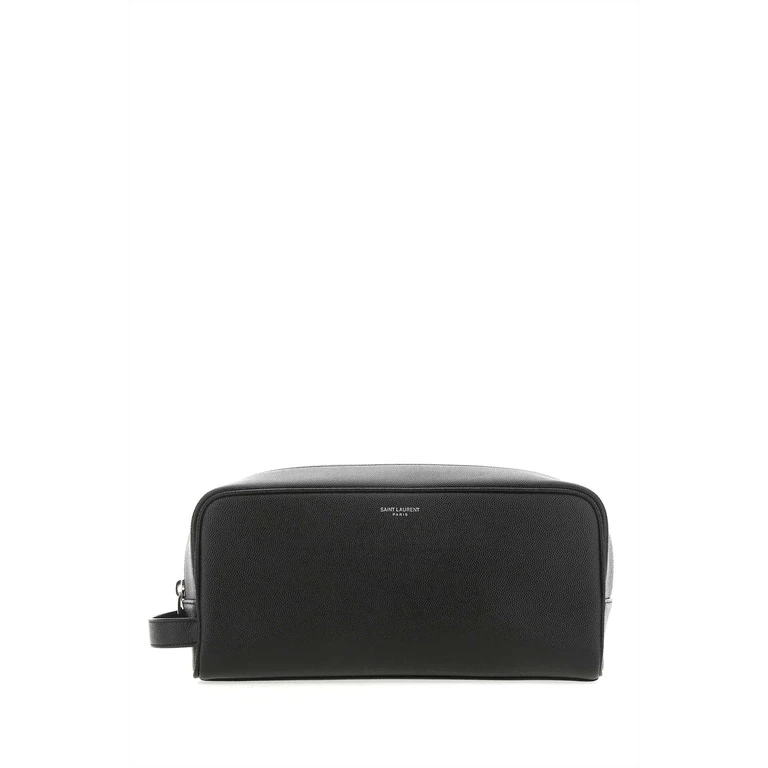 Saint Laurent Black Leather Beauty Case Nero Calf Skin - Men