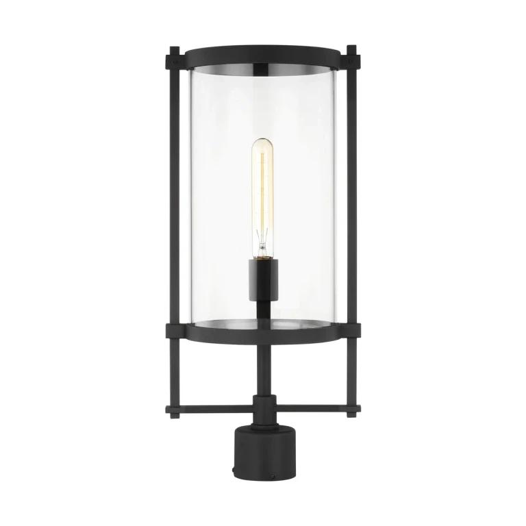 Textured Black One Light Outdoor Post Lantern from the Eastham Collection