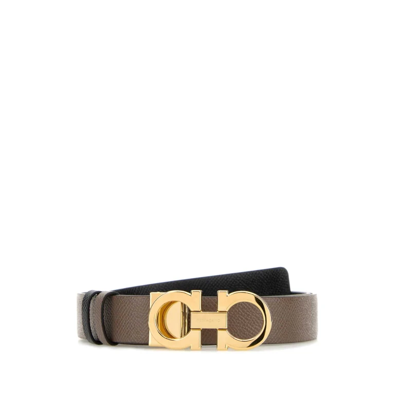 Ferragamo Mud Leather Reversible Belt