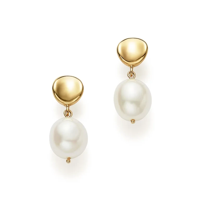 Cultured Freshwater Pearl Drop Earrings in 14K Yellow Gold, 8mm