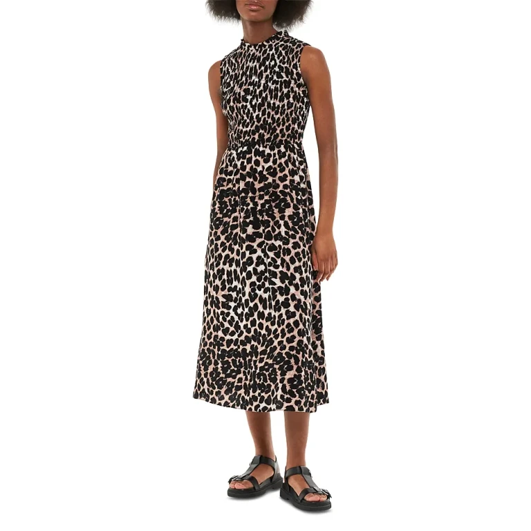 Whistles Heidi Leopard Spot Midi Dress
