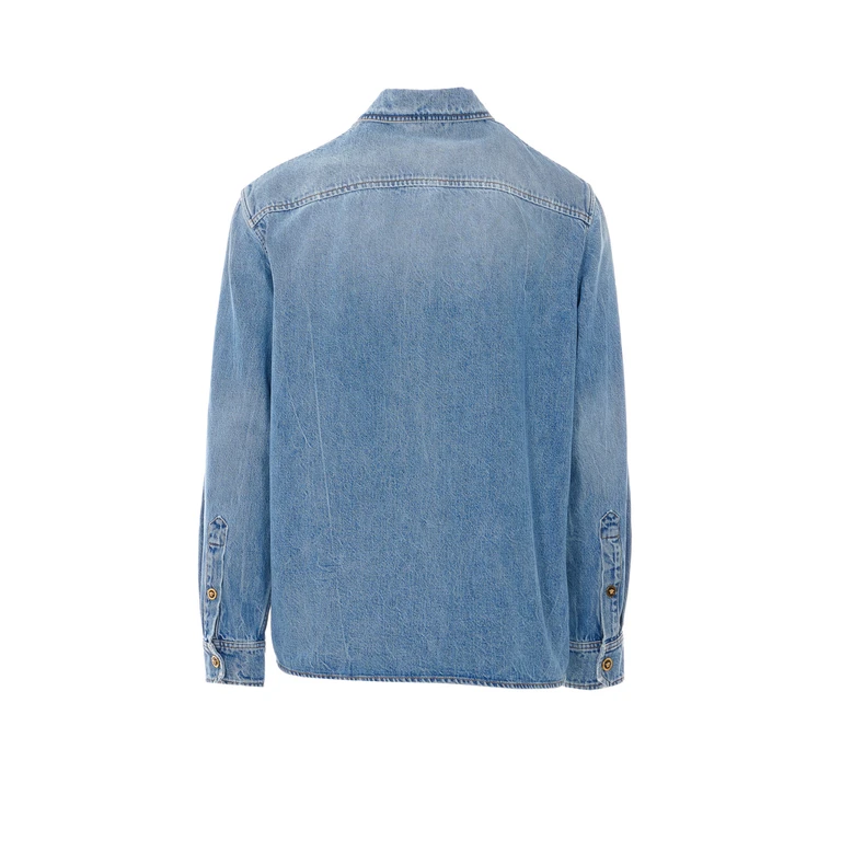 Versace Shirts Blue Cotton - Men