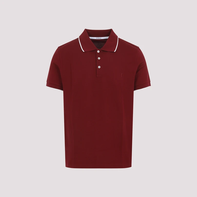 Saint Laurent Jersey Polo Red Cotton - Men