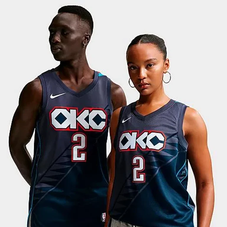 Nike Men's Shai Gilgeous-Alexander Oklahoma City Thunder NBA City Edition Swingman Basketball Jersey in Thunder Blue Size: XS