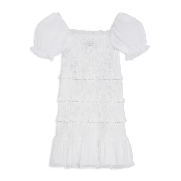 KatieJnyc Girls' Laila Puff Sleeve Tiered Smocked Dress - Big Kid