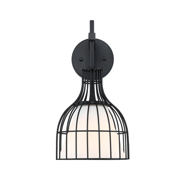 Matte Black Wall Sconce from the Evensong Collection