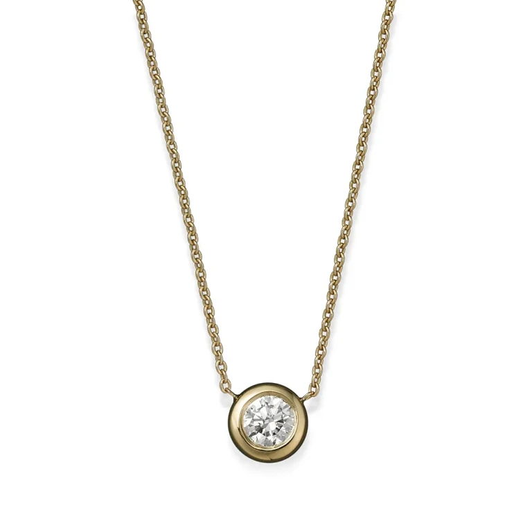 Roberto Coin 18K Yellow Gold Diamond Bezel Pendant Necklace, 16