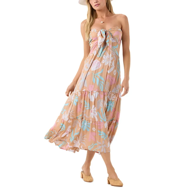 Tiare Hawaii Lei Strapless Tiered Dress
