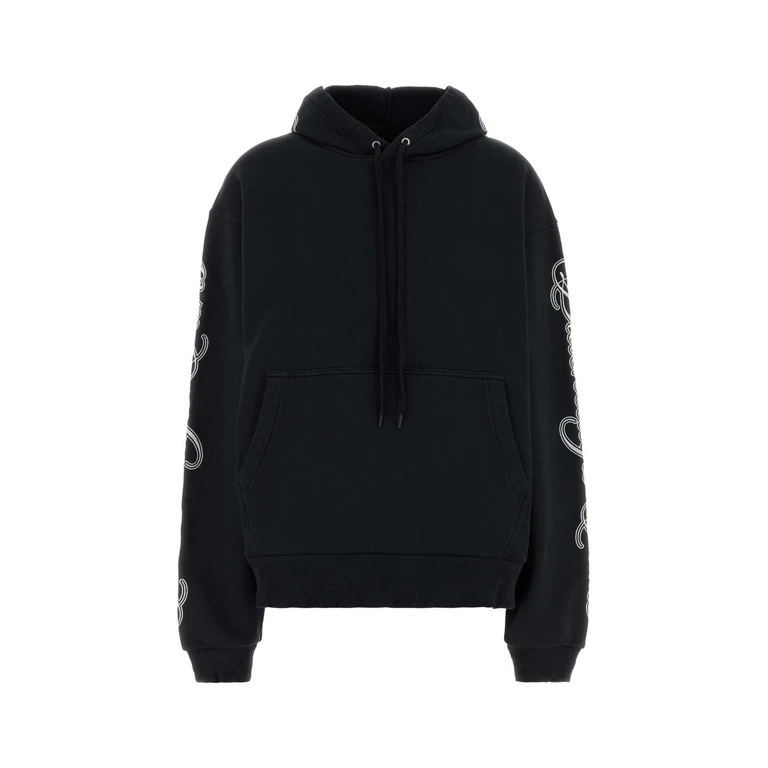 Balenciaga Slate Cotton Oversize Sweatshirt Washed Black 2/white T Ri Polyester Felpe - Women