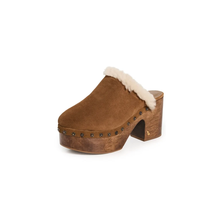 Larroudé Miso Wooden Platform Clogs Peanut 9