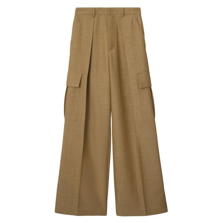 Burberry Wide-Leg Pleated Cargo Trousers