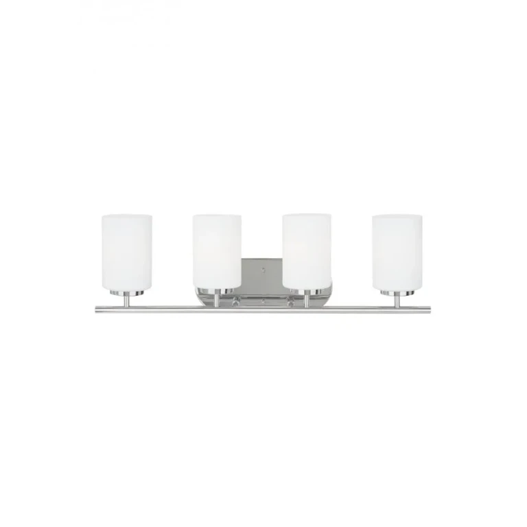 Chrome Four Light Wall Bath from the Oslo Collection