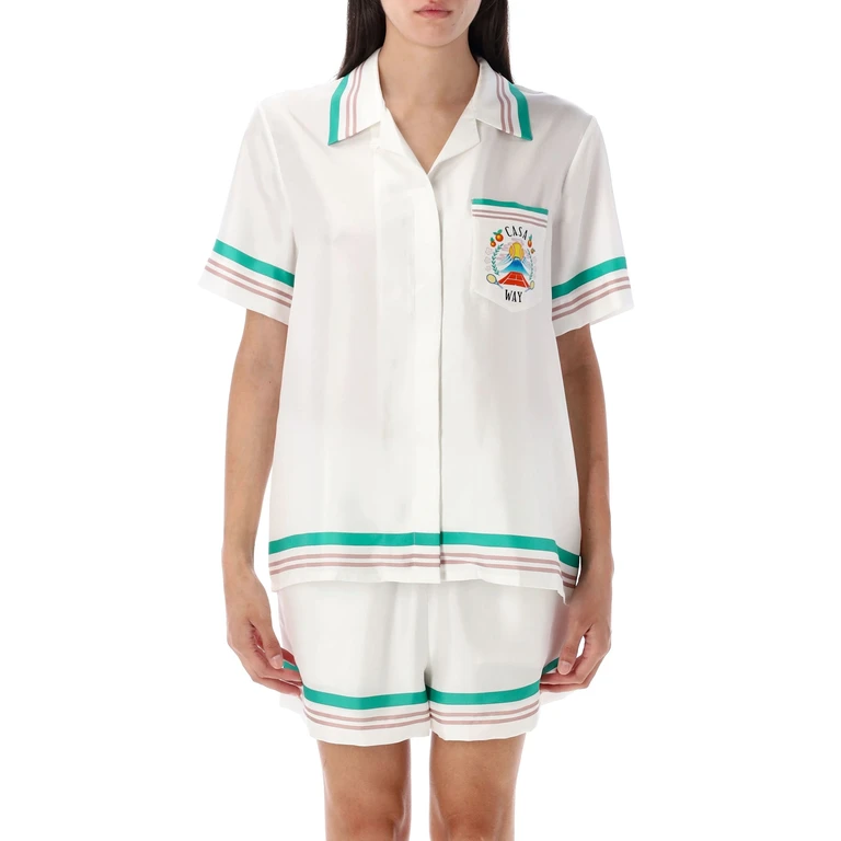 Casablanca White Satin Shirt