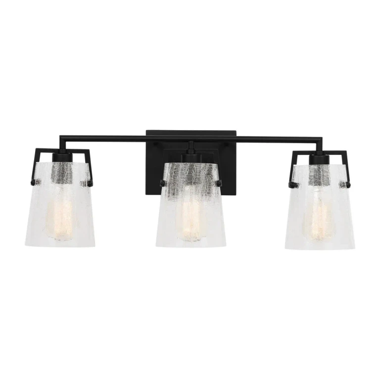 Midnight Black Bathroom Vanity Light from the Crofton Collection