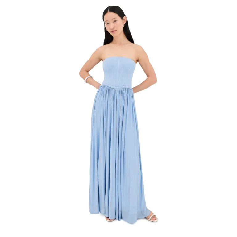 SIMKHAI Adalys Bustier Dress Tidepool 10