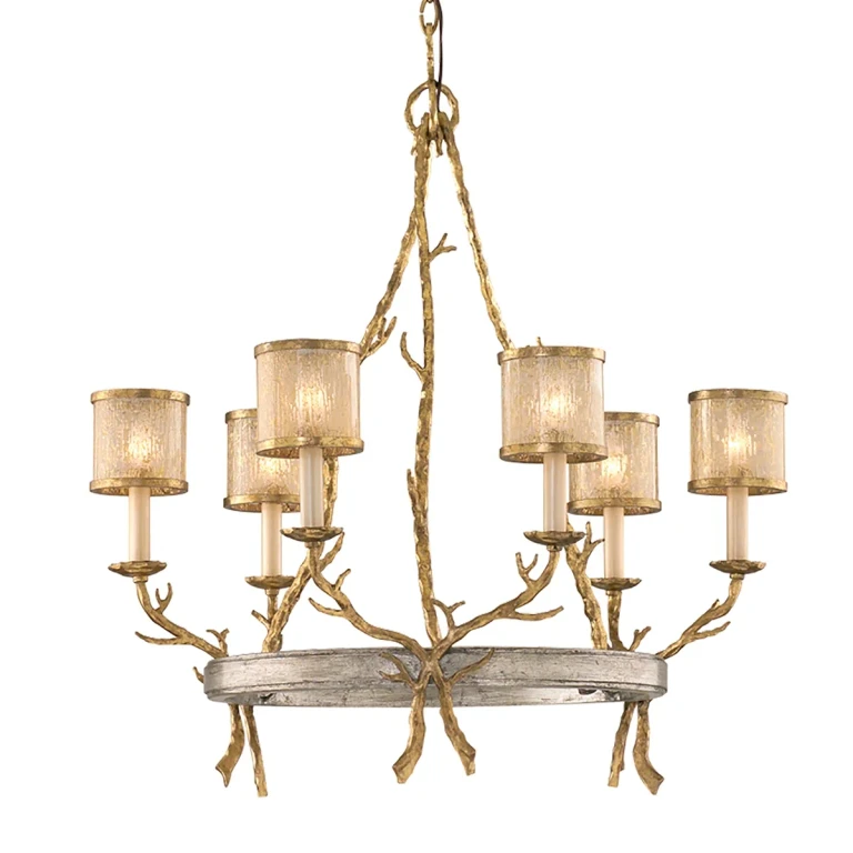 Vintage Gold Leaf Chandelier from the Parc Royale Collection