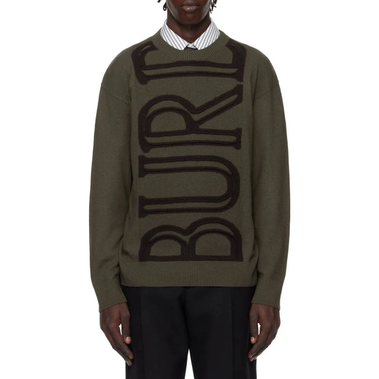 Burberry Logo Embroidered Wool Sweater