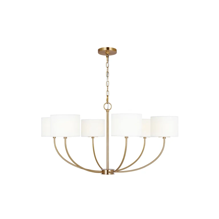 Visual Comfort Studio Sawyer 6-Light Chandelier in Burnished Brass by Kate Spade New York
