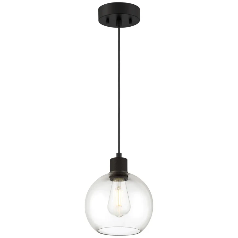 Matte Black LED Pendant from the Port Nine Burgundy Collection