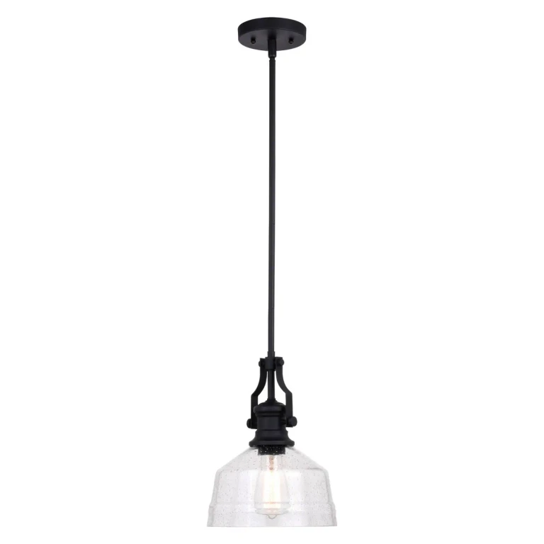 Matte Black One Light Mini Pendant from the Beloit Collection