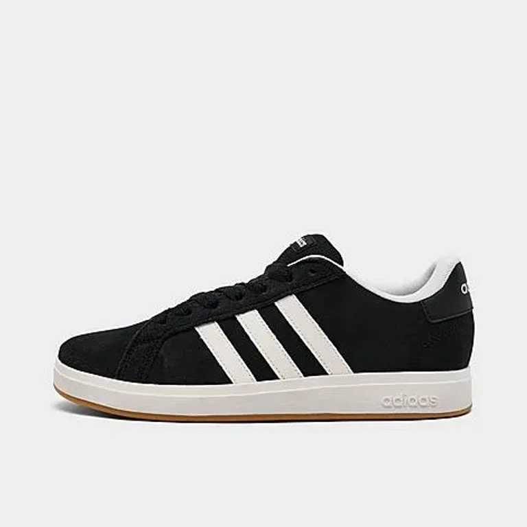 adidas Big Kids Grand Court 00s Casual Shoes in Grey Two/Off White/Gum Size: 3.5