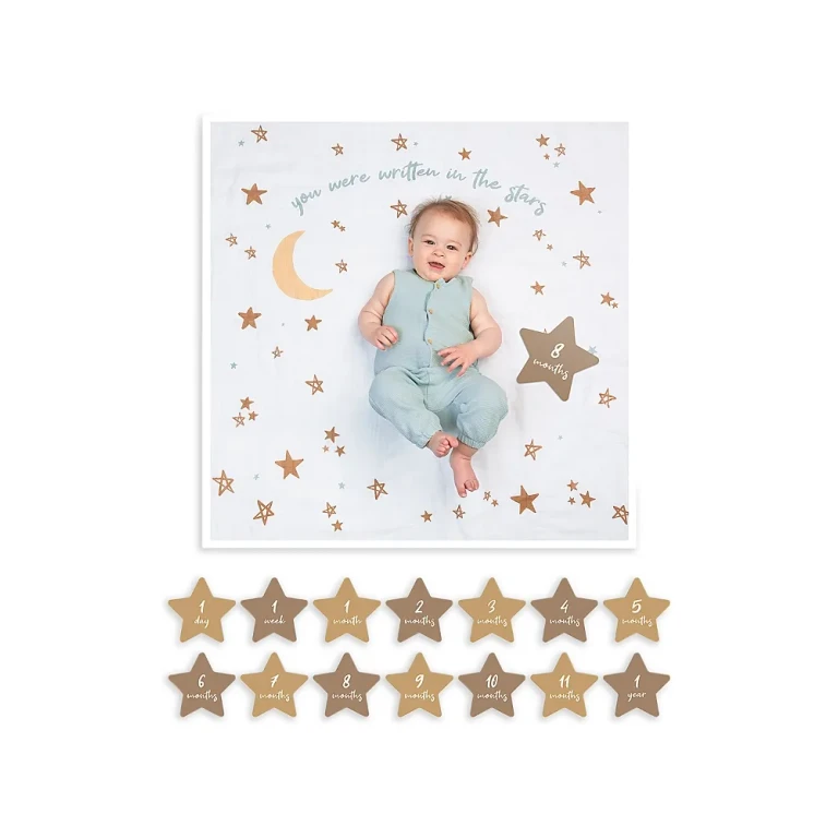 Lulujo Written in the Stars Baby Blanket & Age Cards Set
