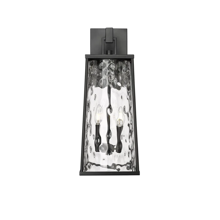 Powder Coated Black Two Light Outdoor Wall Sconce from the Dutton Collection