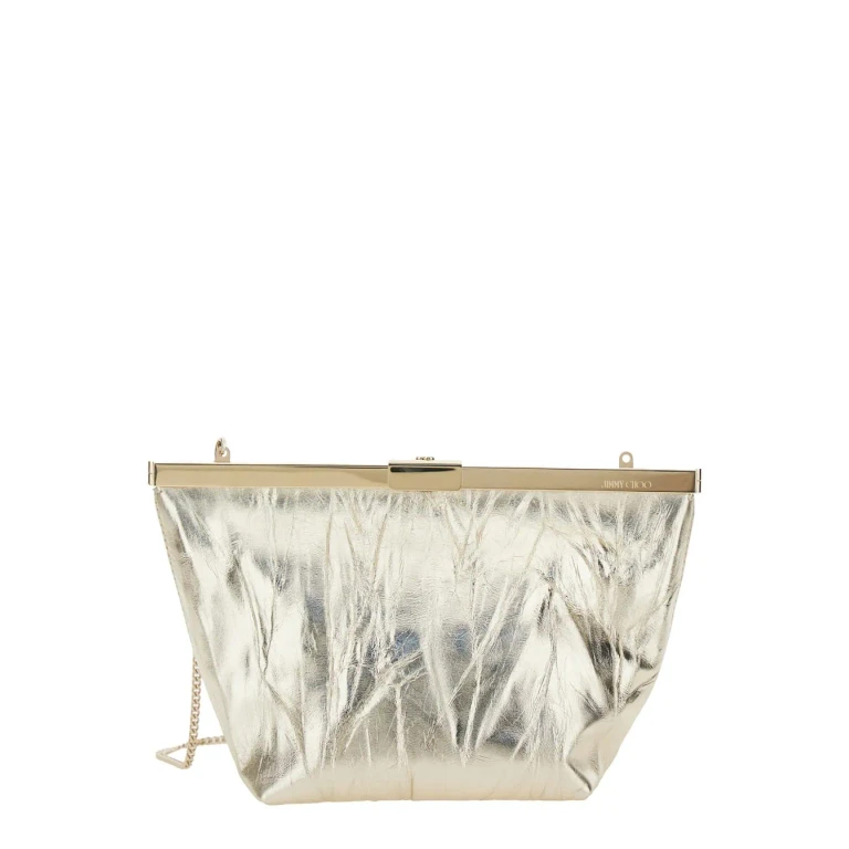 Jimmy Choo Ganache Clutch Bag With Metallic Leather Detail