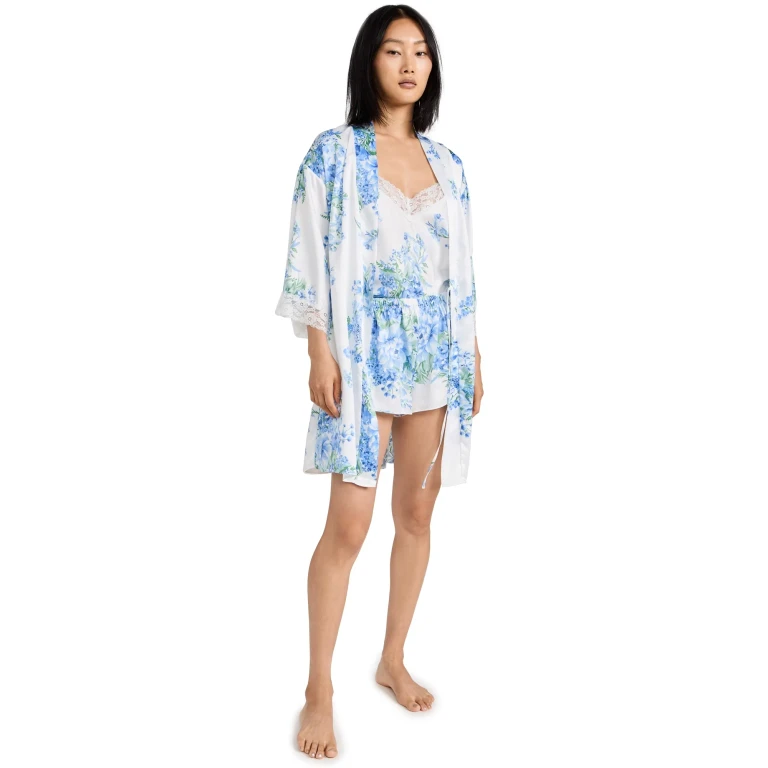 Flora Nikrooz Sabrina 3 Piece Pajama Set Ivory L