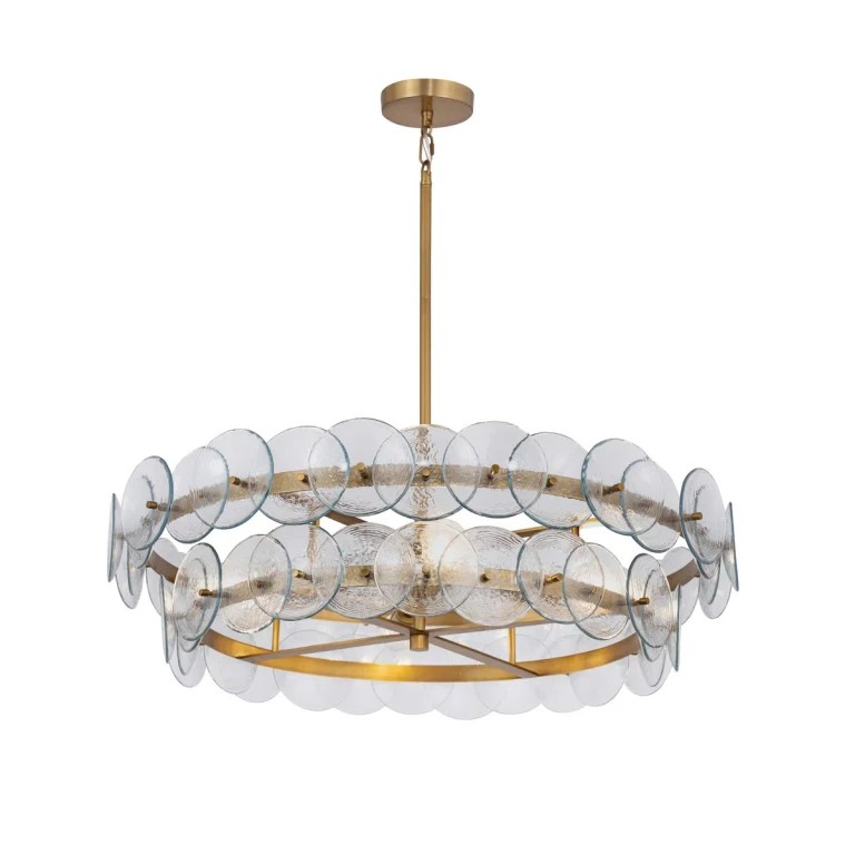 Weathered Brass Four Light Chandelier from the Loren Collection