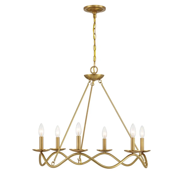 Chandelier in Natural Brass