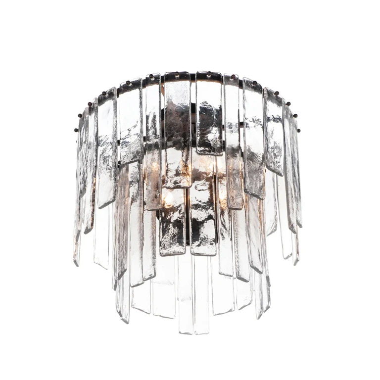 Dark Bronze Four Light Semin-Flush Pendant from the Warren Collection