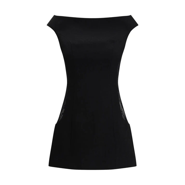 Marine Serre Wool Bouclé Sleeveless Mini Dress