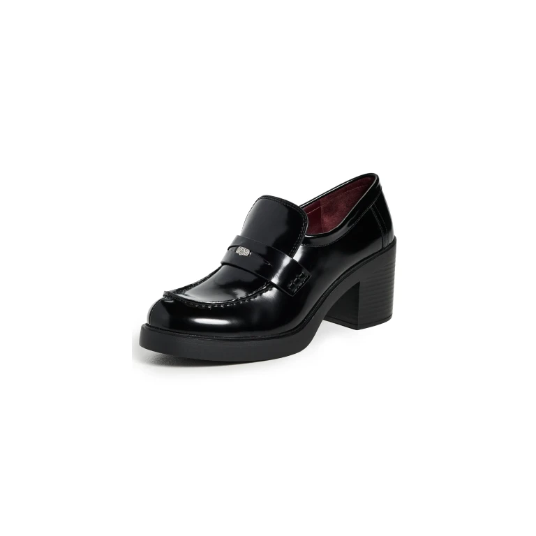 Tory Burch Women's Classic Heeled Leather Lug Loafers