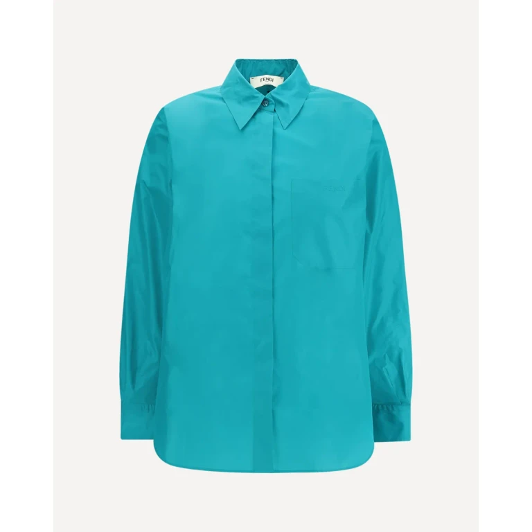 Camisa Fendi de tafetá de seda para mulher, tamanho 38