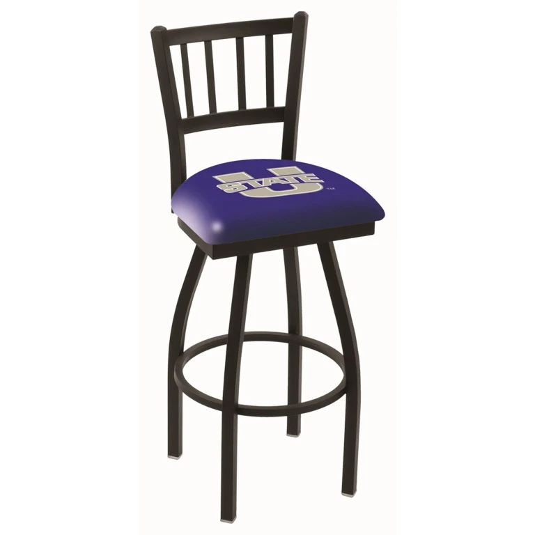 Black Slat Back Swivel Counter Height Stool - USU