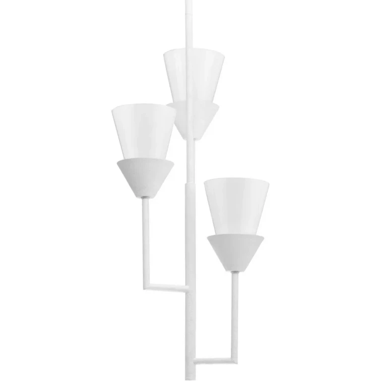 White Plaster Three Light Pendant from the Pinellas Collection