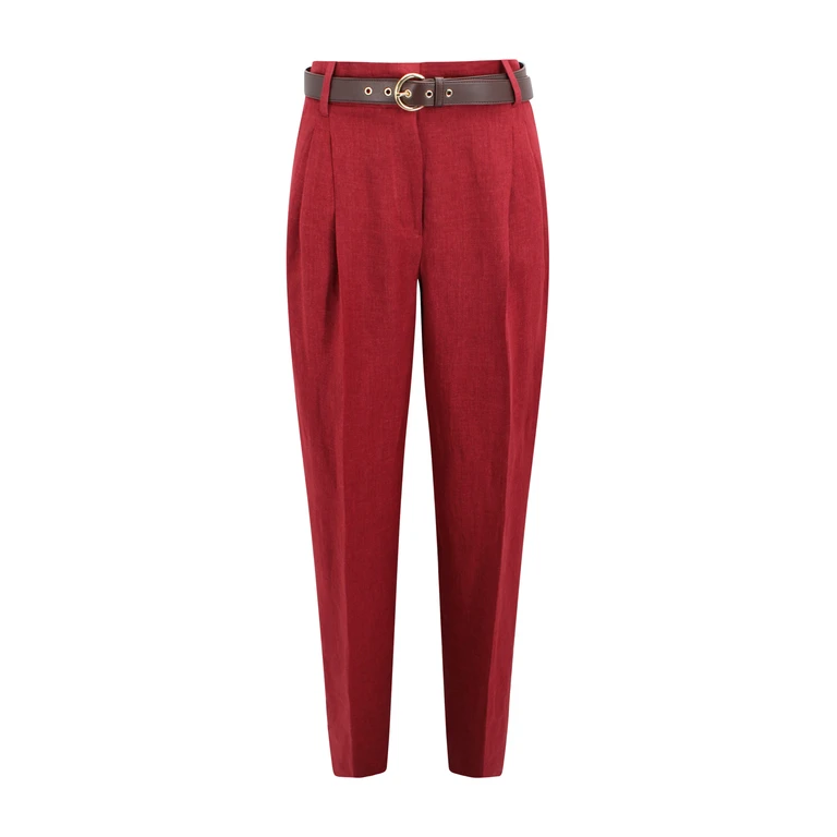 Max Mara Studio Trousers Brown Linen - Women
