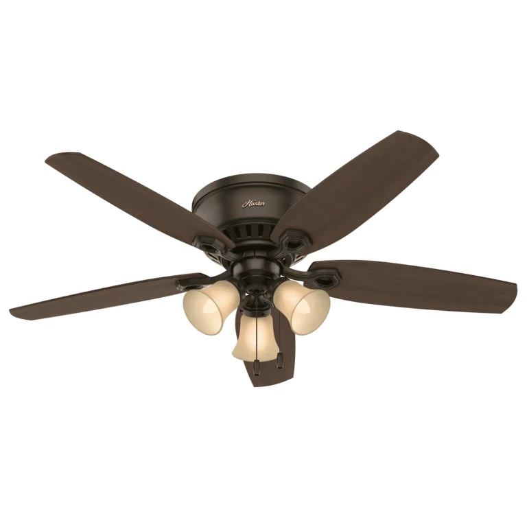 Hunter Builder 3-Light 52" Indoor Flush Mount Ceiling Fan in New Bronze