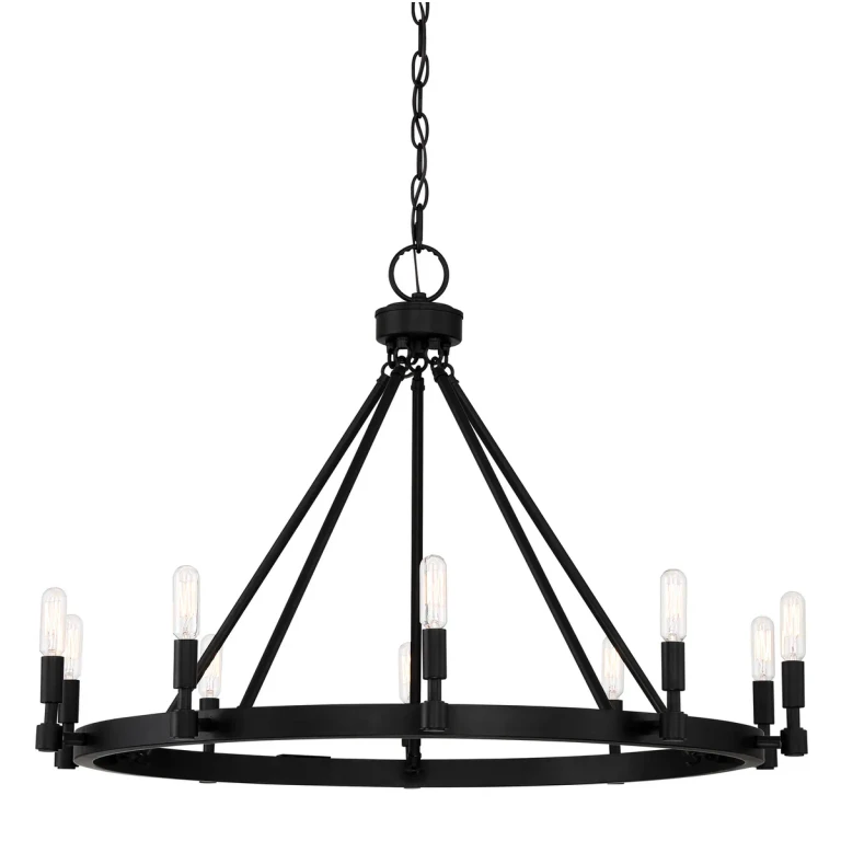 Black Ten Light Chandelier from the Fiora Collection