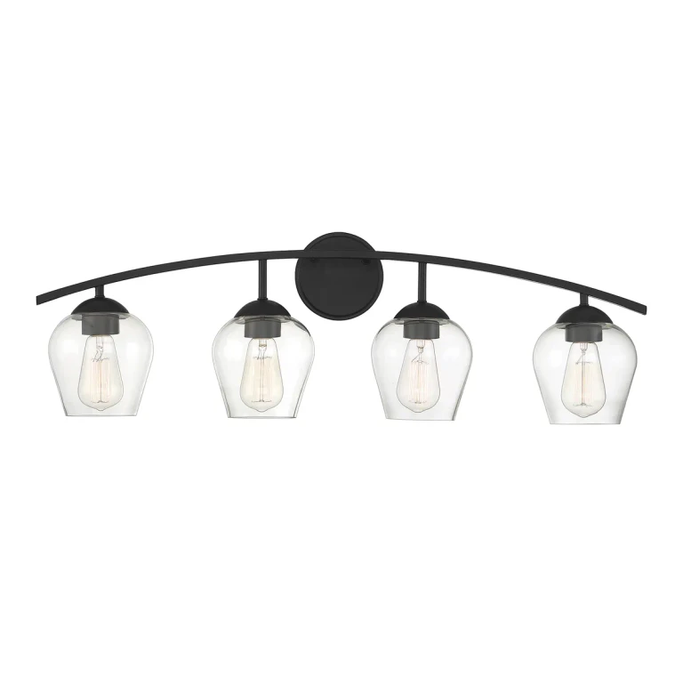 Trade Winds Lighting 4-Light Bathroom Vanity Light In Matte Black - TW100038-MBK
