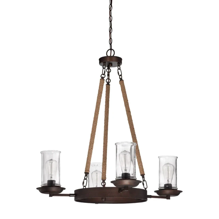 Thornton 4-Light Transitional Chandelier in Aged Bronze Brushed