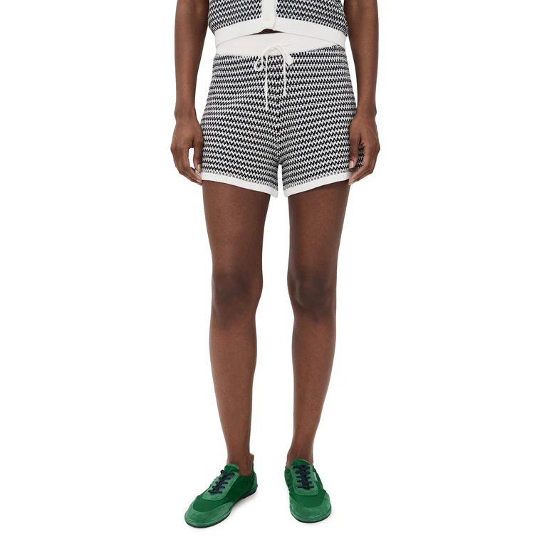 Varley Villiers Knit Shorts Snow White/Black XS