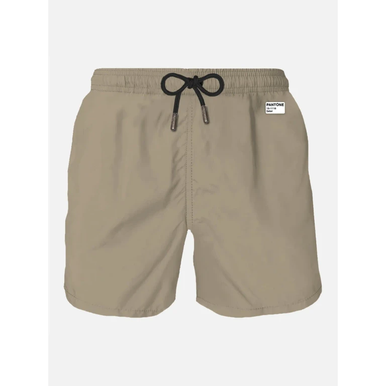 MC2 Saint Barth Lighting Pantone Beige Technical Fabric Swim Shorts In Solid Color Special Edition
